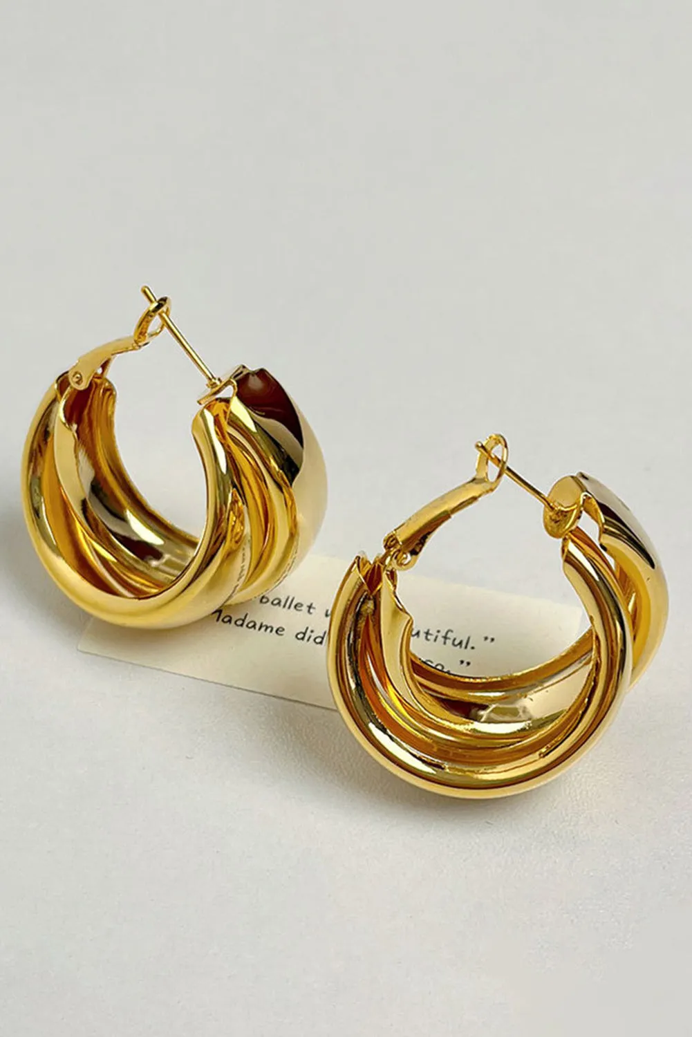 Layered Hoop Studded Earrings