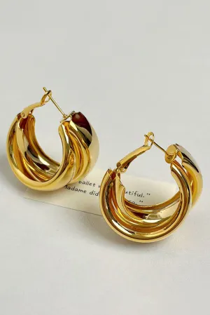 Layered Hoop Studded Earrings