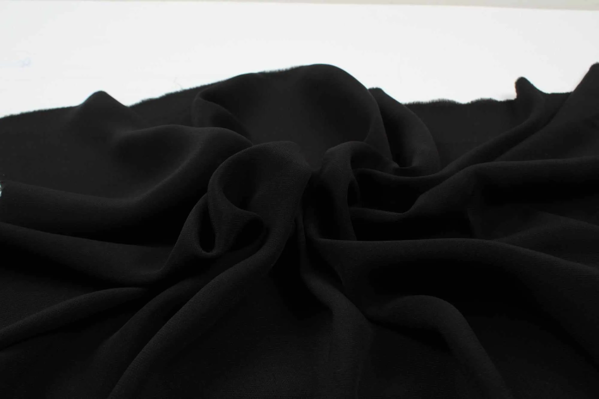 Light Silk Acetate Crepe de Chine - Black