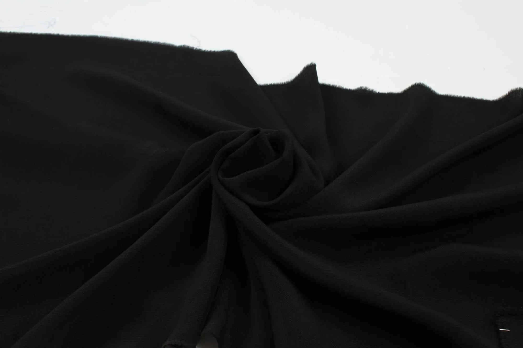 Light Silk Acetate Crepe de Chine - Black