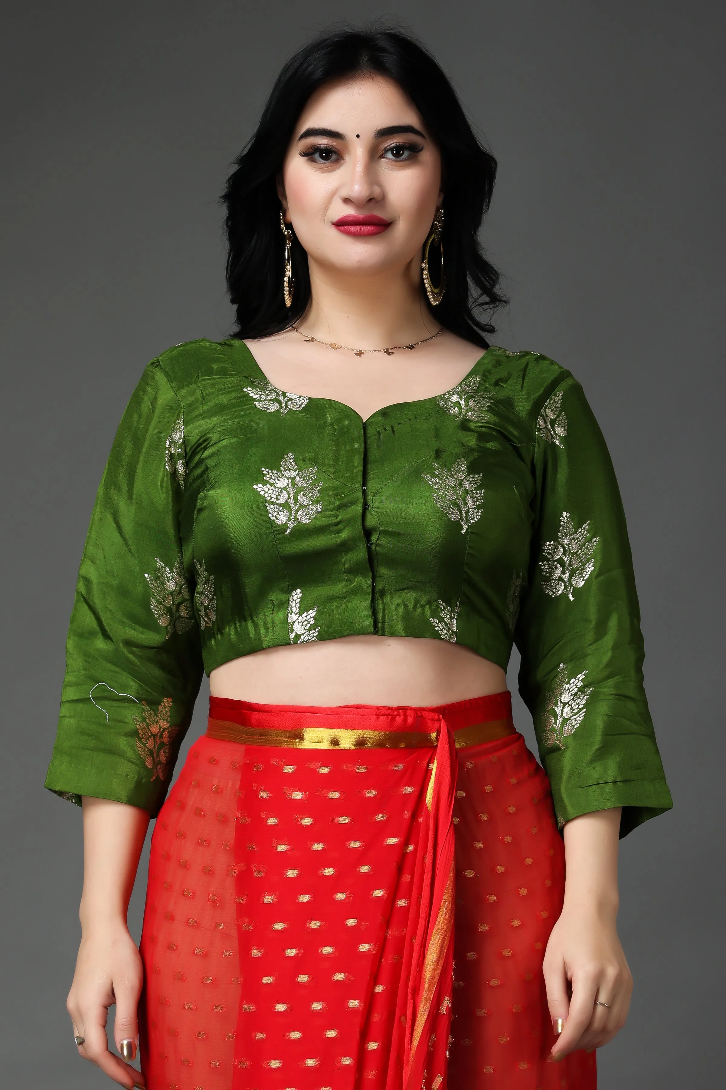 Majestic Mehandi Silk Blouse