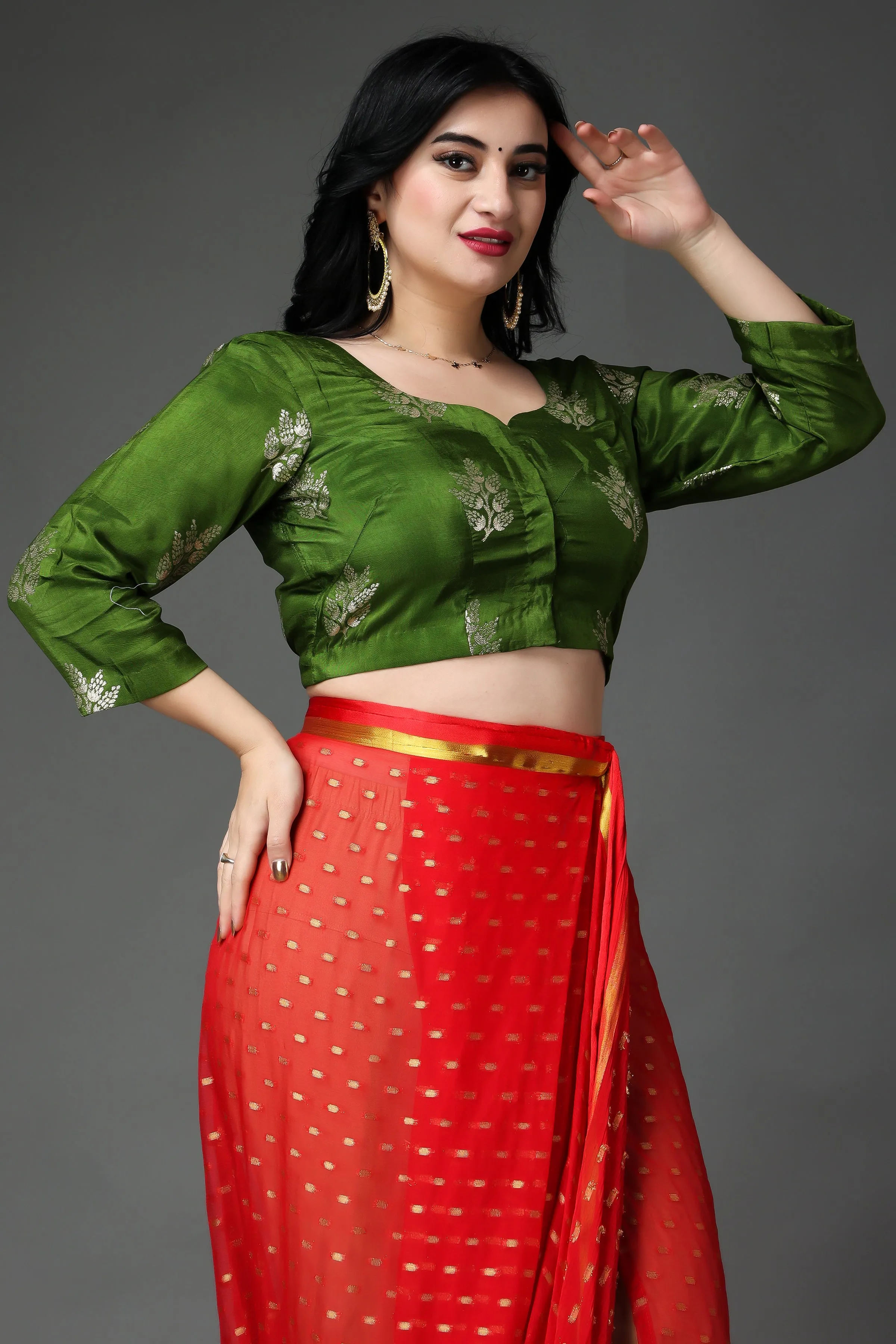 Majestic Mehandi Silk Blouse