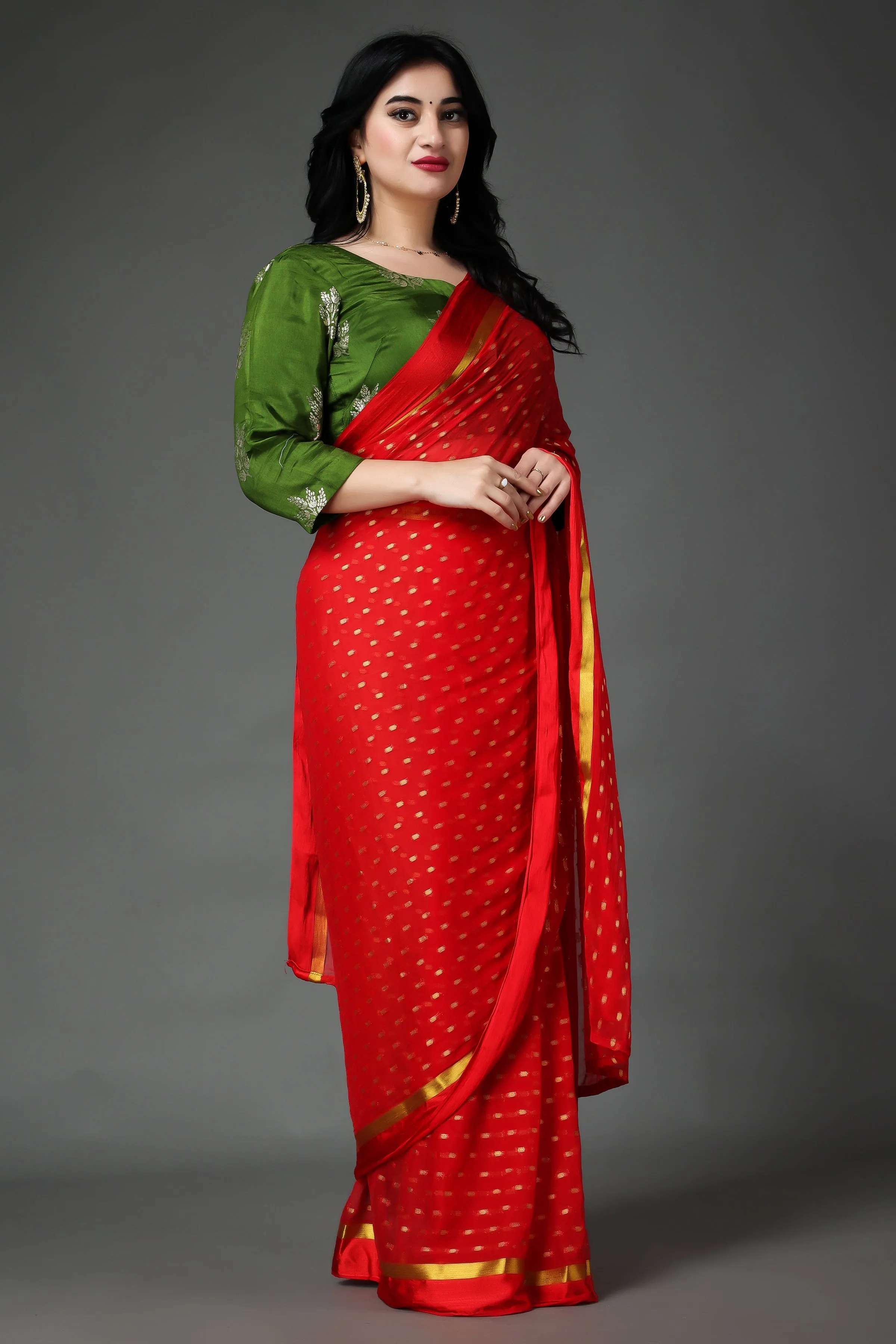 Majestic Mehandi Silk Blouse