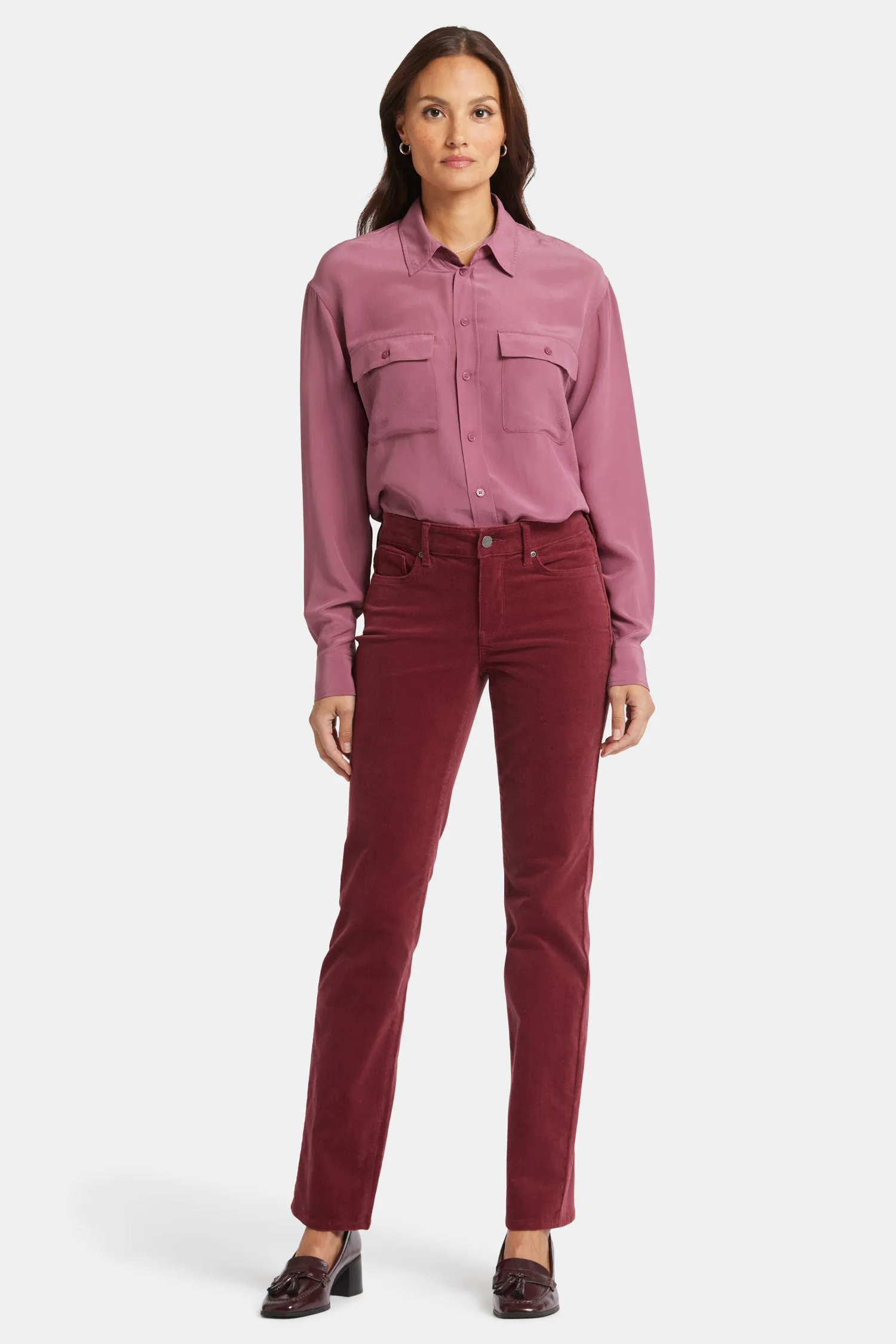 Marilyn Straight Pants In Petite - Cranberry Pie