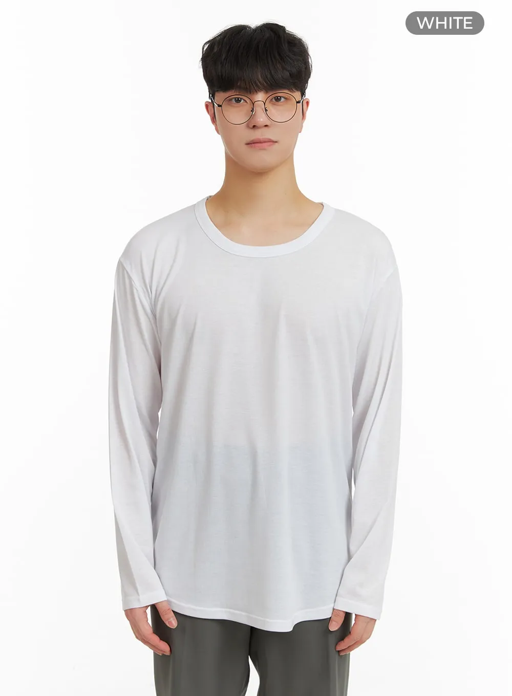 Men's Basic Round Neck Long Sleeve IA402