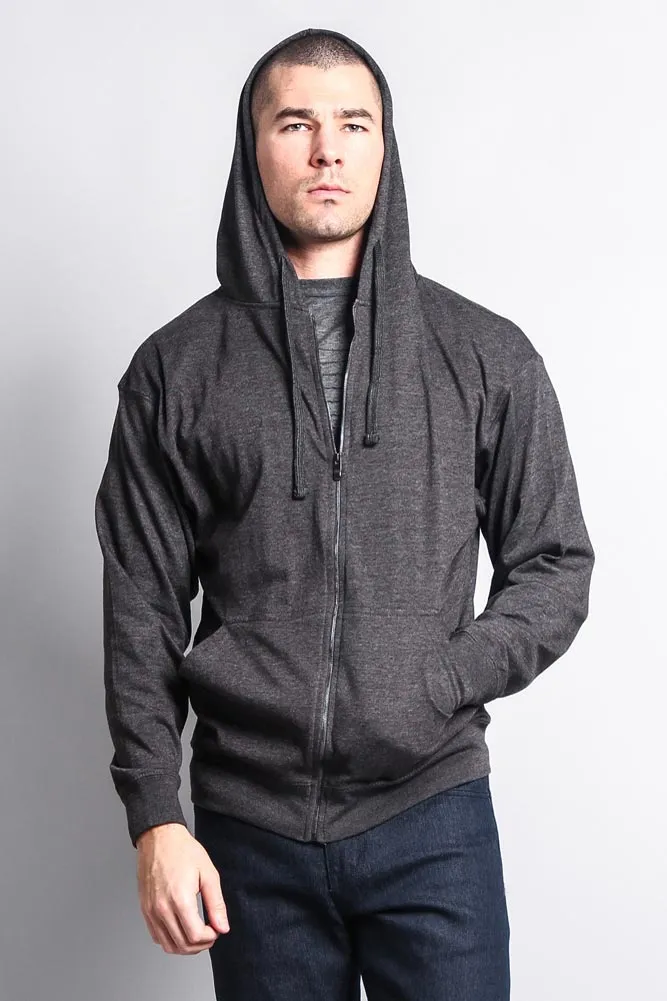 Men's Basic Zip Up Jersey Hoodie