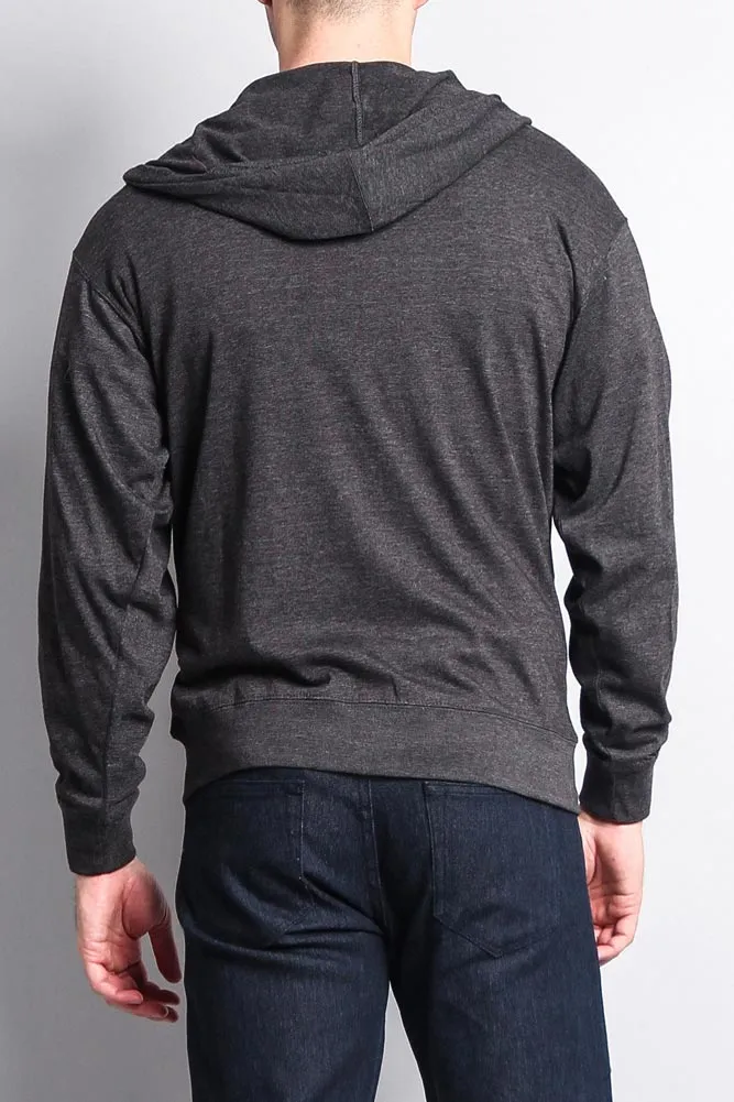 Men's Basic Zip Up Jersey Hoodie