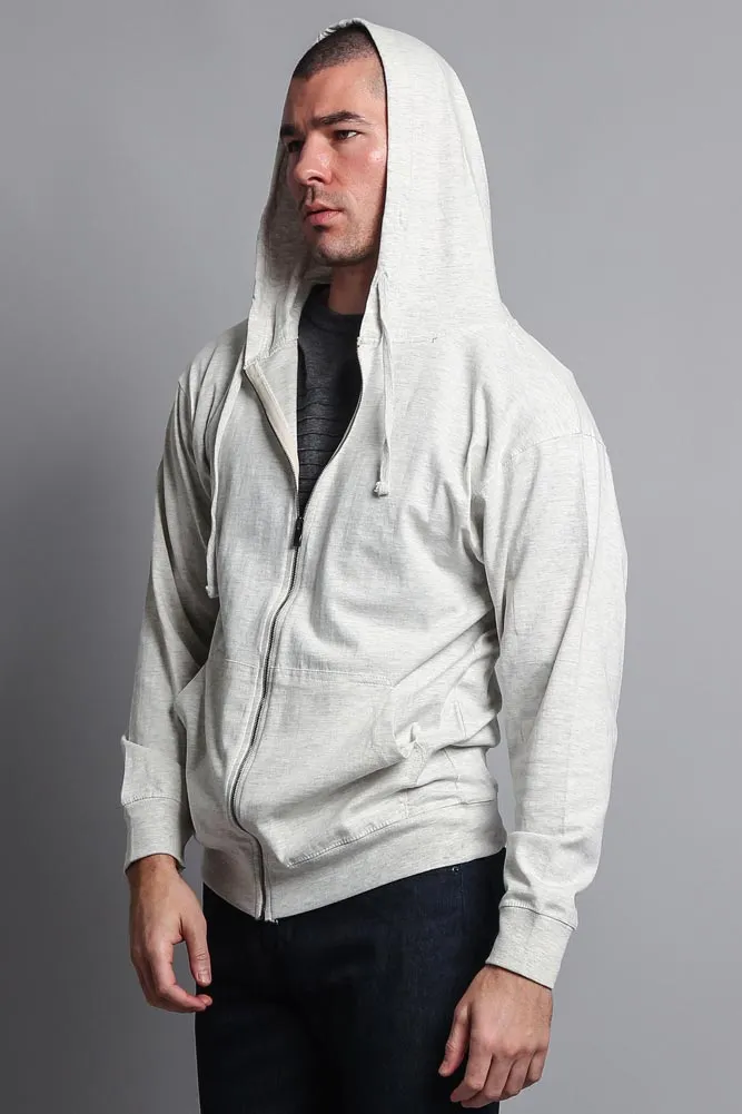 Men's Basic Zip Up Jersey Hoodie