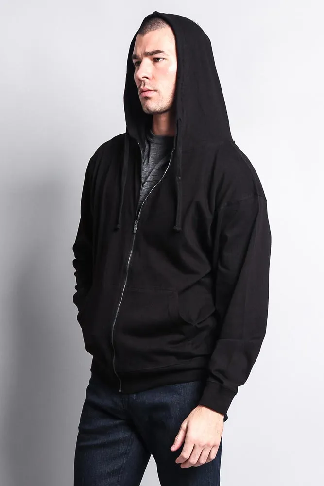 Men's Basic Zip Up Jersey Hoodie