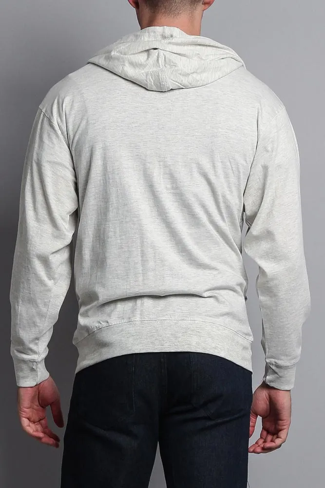 Men's Basic Zip Up Jersey Hoodie