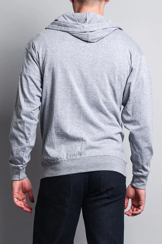 Men's Basic Zip Up Jersey Hoodie