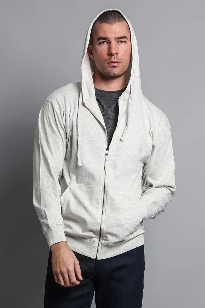 Men's Basic Zip Up Jersey Hoodie