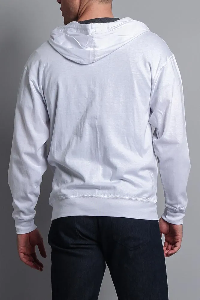 Men's Basic Zip Up Jersey Hoodie