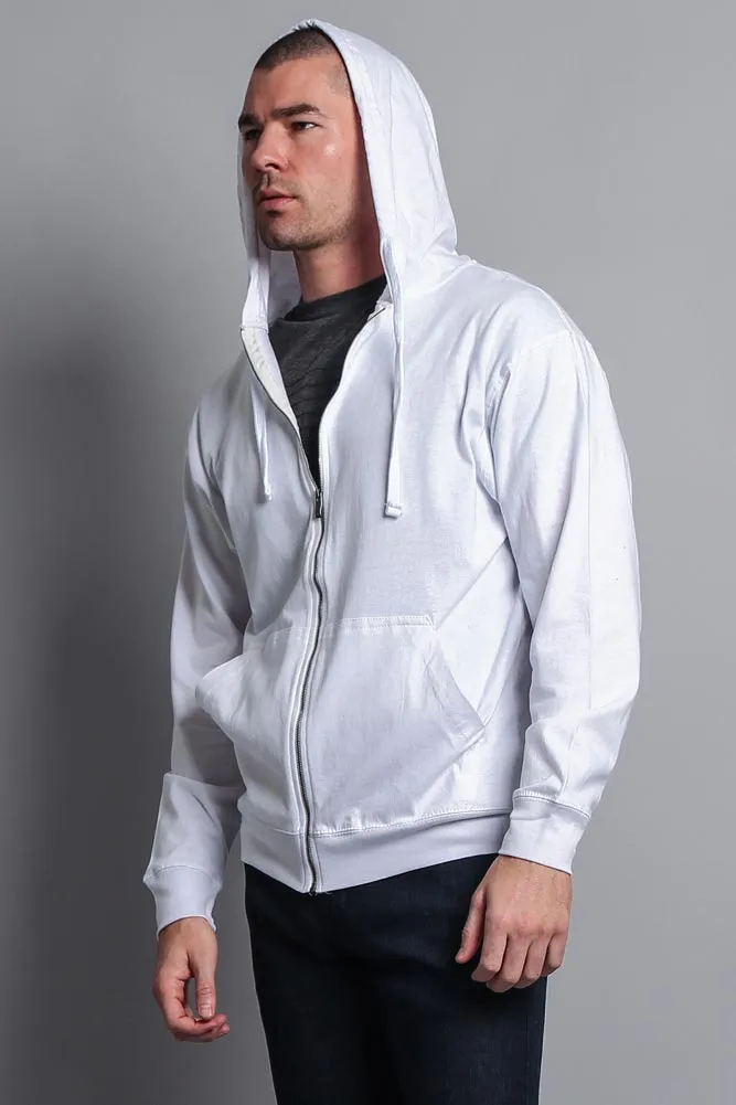 Men's Basic Zip Up Jersey Hoodie