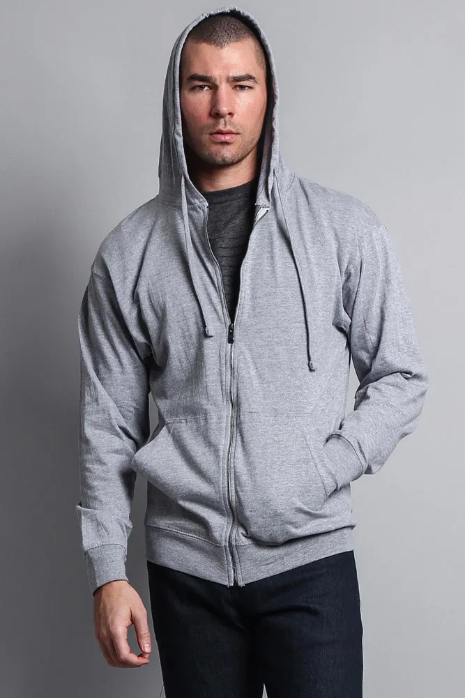 Men's Basic Zip Up Jersey Hoodie