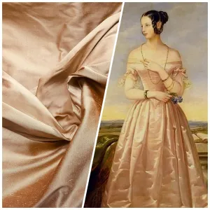 NEW Duchess Mable 100% Silk Dupioni - Solid Rose Gold Fabric