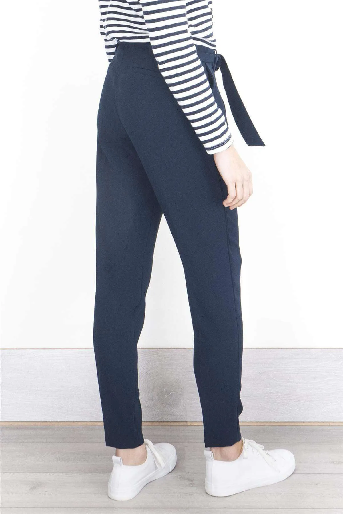 Next Navy Tapered Crop Smart Casual Trousers