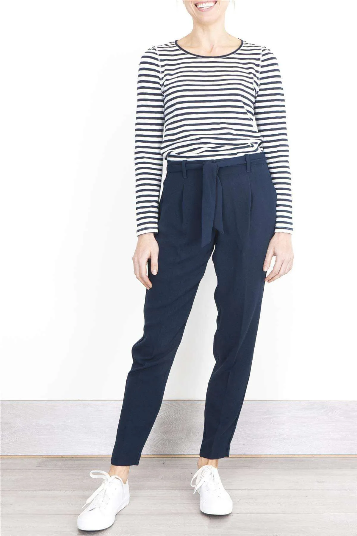 Next Navy Tapered Crop Smart Casual Trousers