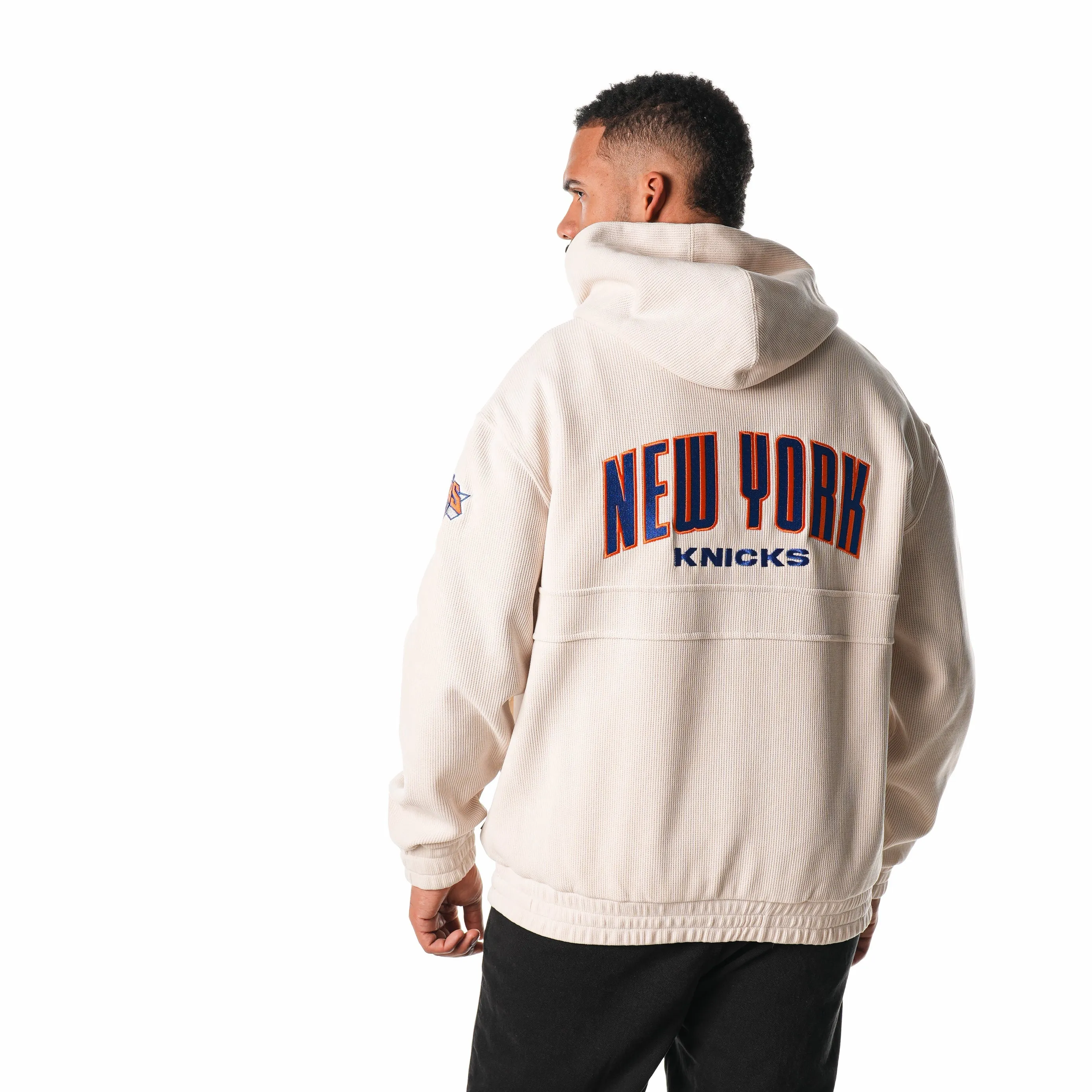 NY KNICKS UNISEX CORDUROY HOODIE - CREAM