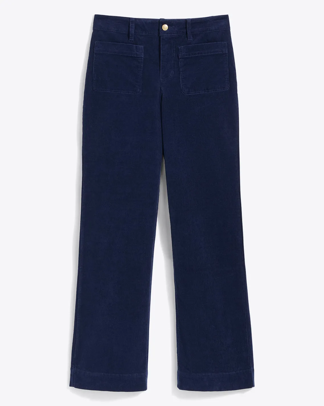 Patch Pocket Corduroy Wide Leg Pant