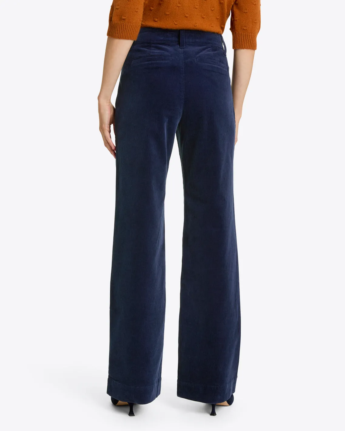 Patch Pocket Corduroy Wide Leg Pant