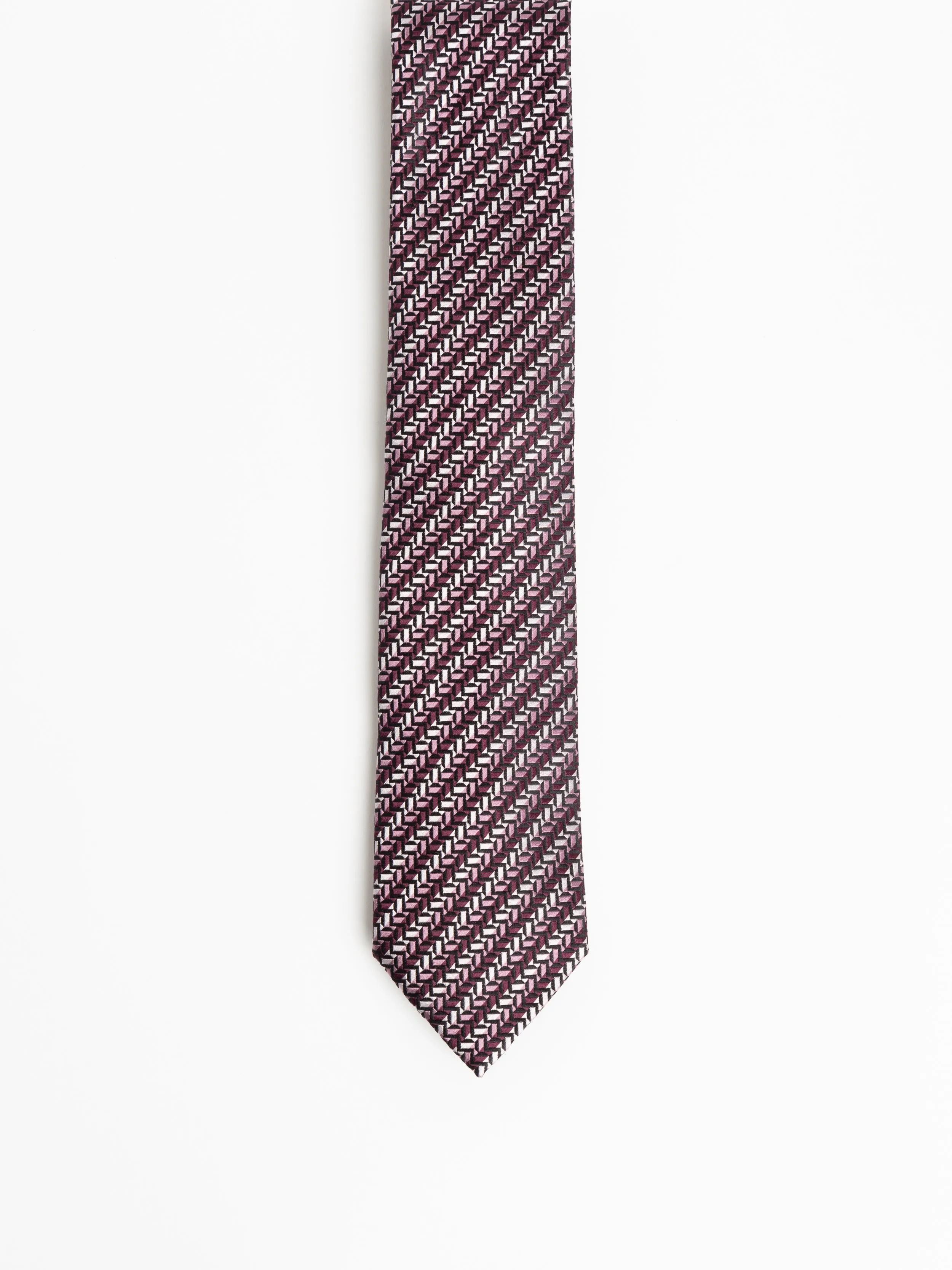 Pink/Purple Silk Geometric Tie