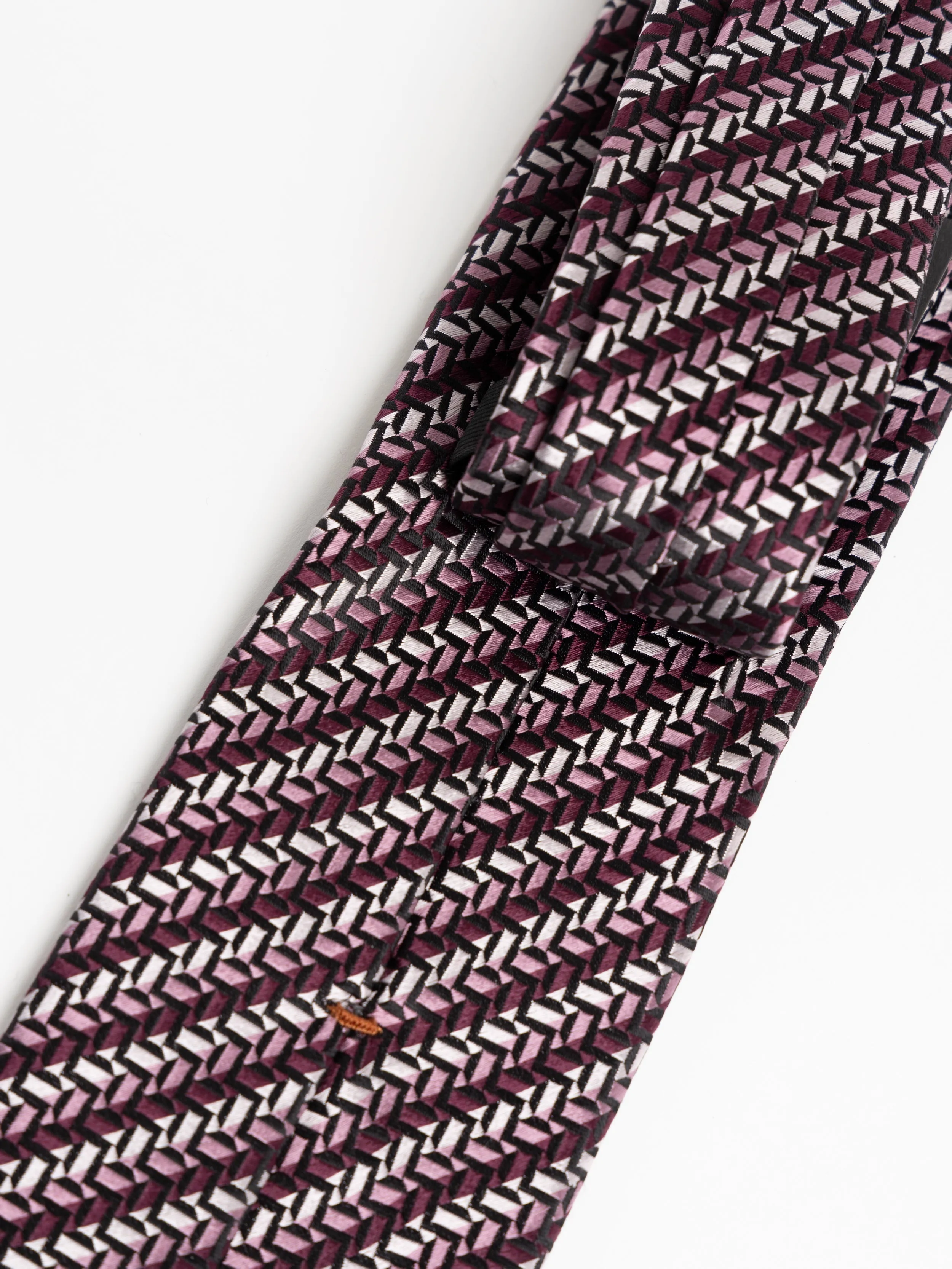 Pink/Purple Silk Geometric Tie