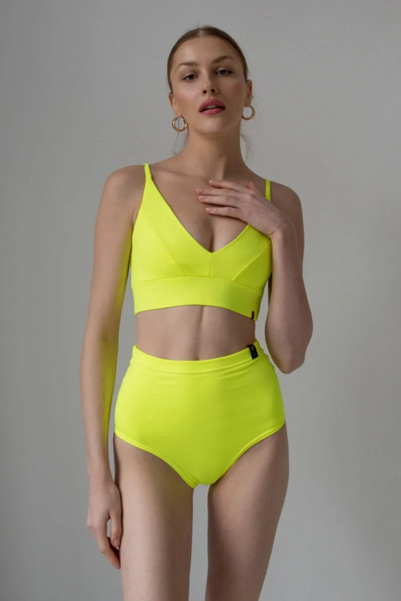 Pole Addict Scrunch Butt Basic High Waist Shorts - Neon Yellow