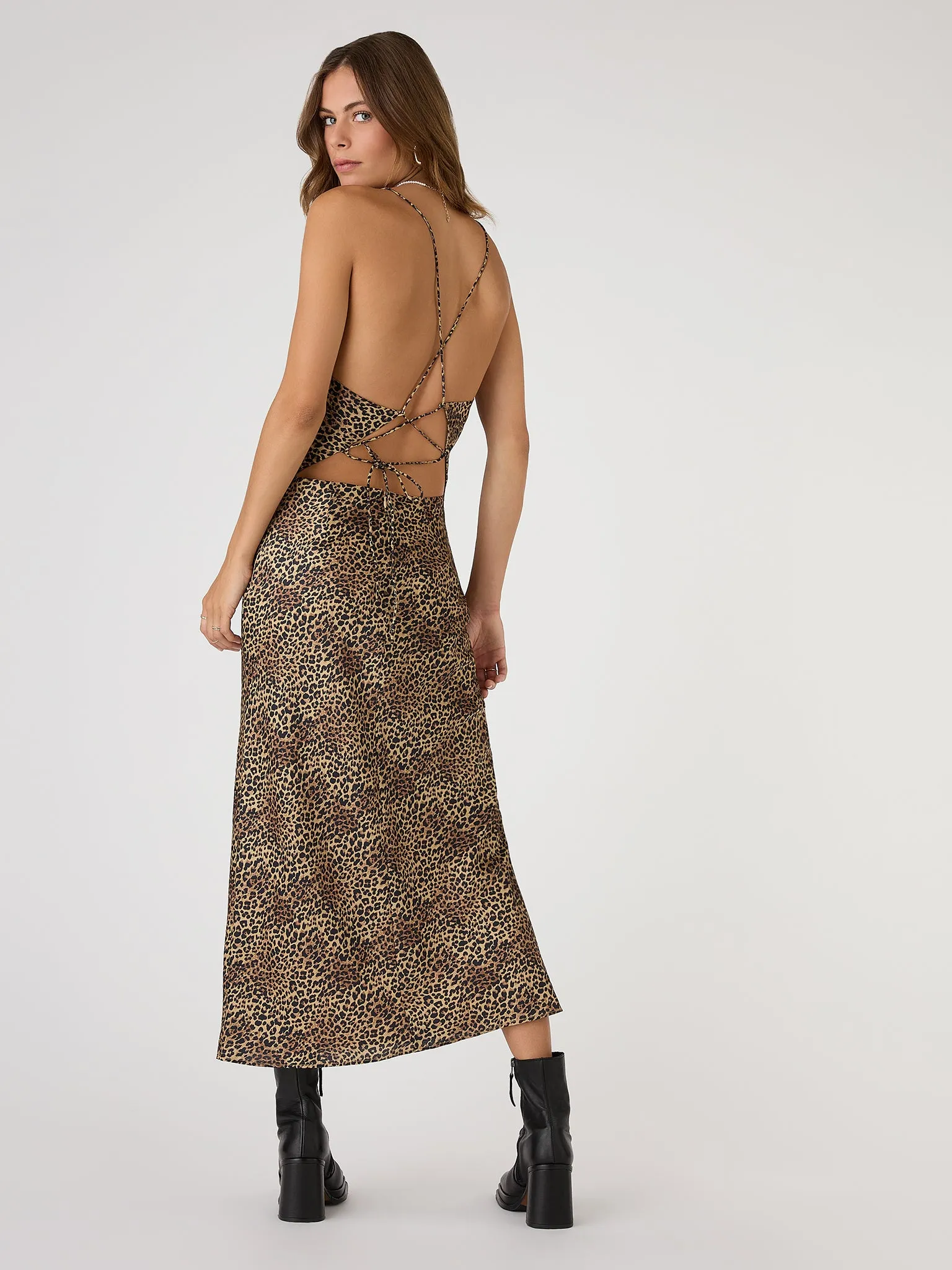 Riviera Midi Dress in Cheetah Print