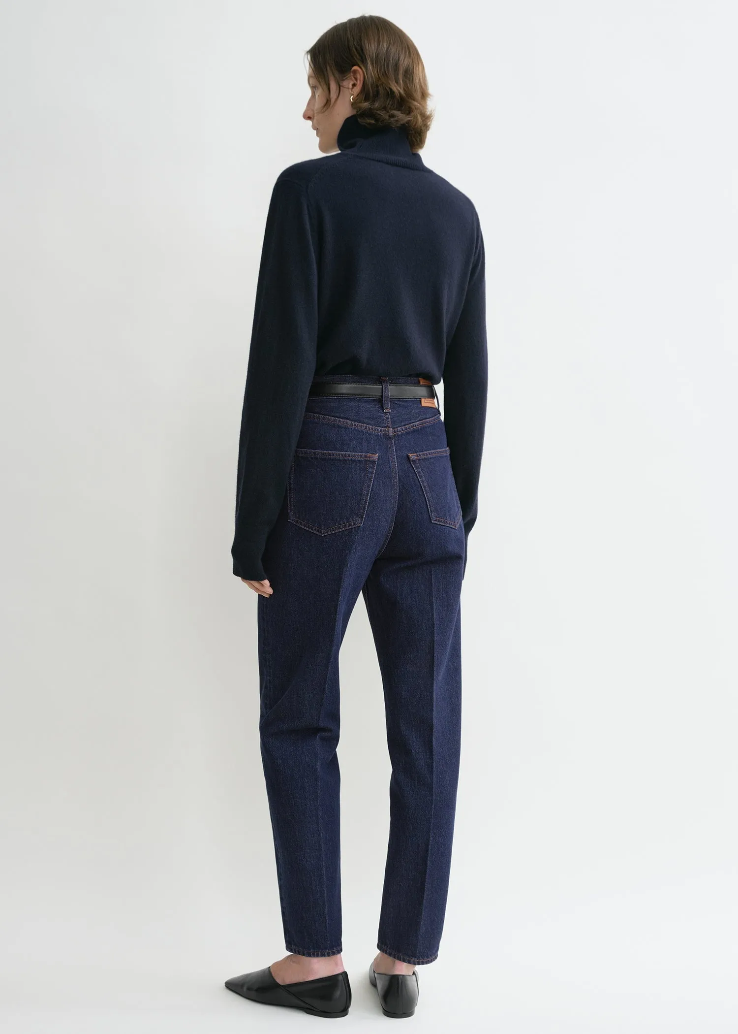 Tapered leg denim dark indigo