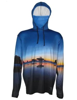 Two Surfers Lightweight Ocean Graphic Hoodie