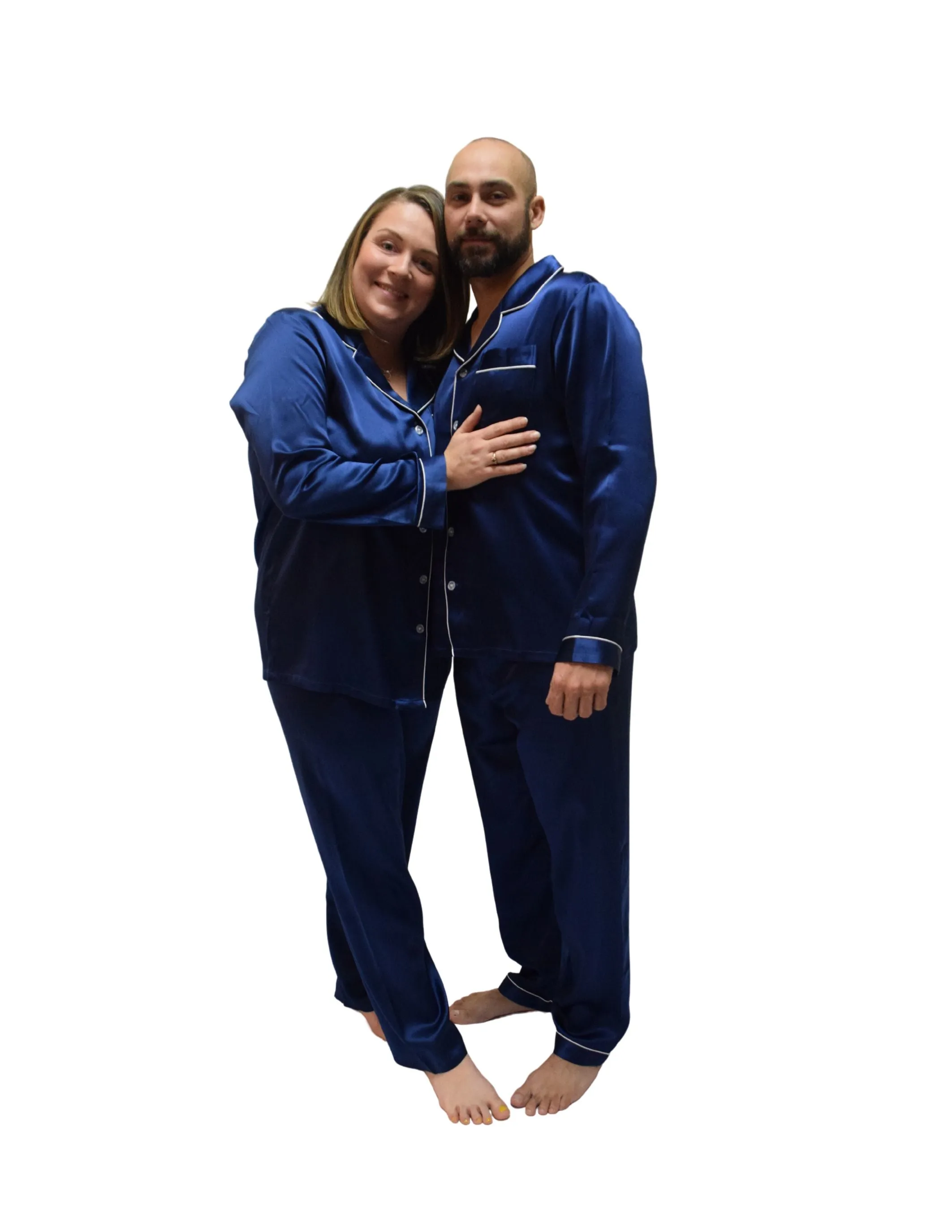 Women's Navy Blue Mulberry Silk Pajama Set