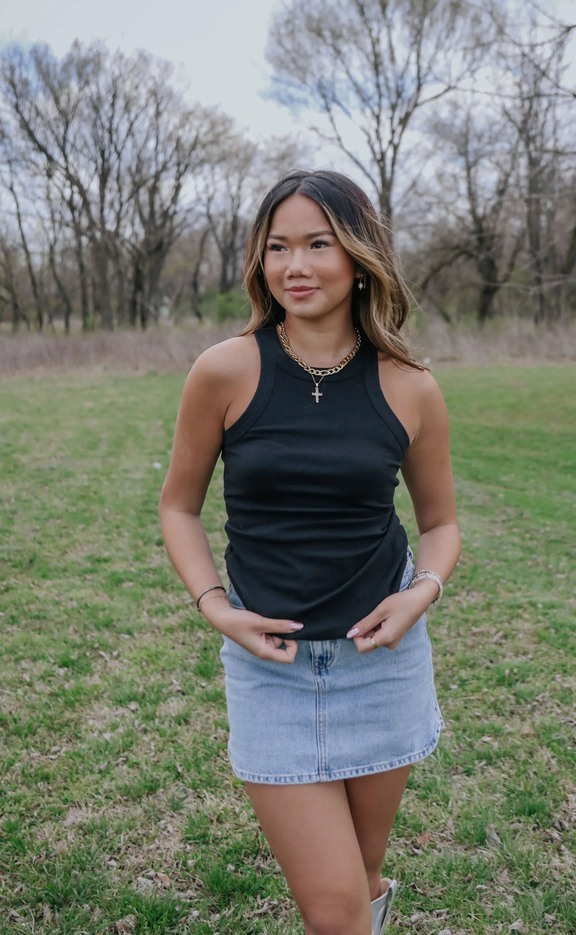 z supply: lilly rib tank - black